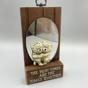 Vtg 70s Wallace Berrie The Best Times Are the Times Together Mirror Friend Gift
